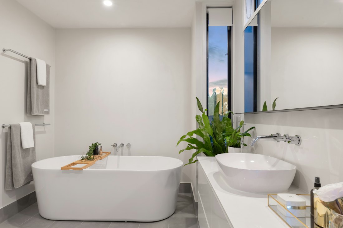 A clean bathroom detail