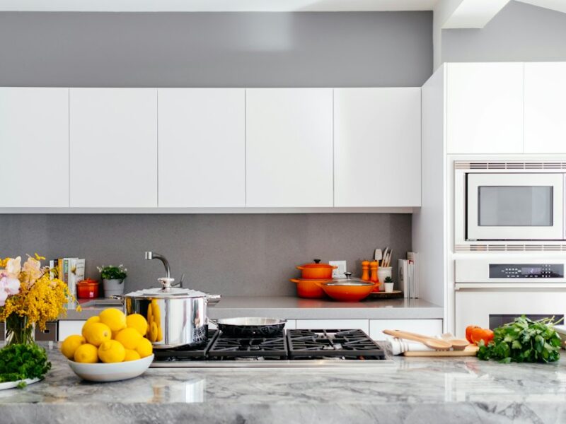 A tidy kitchen counter